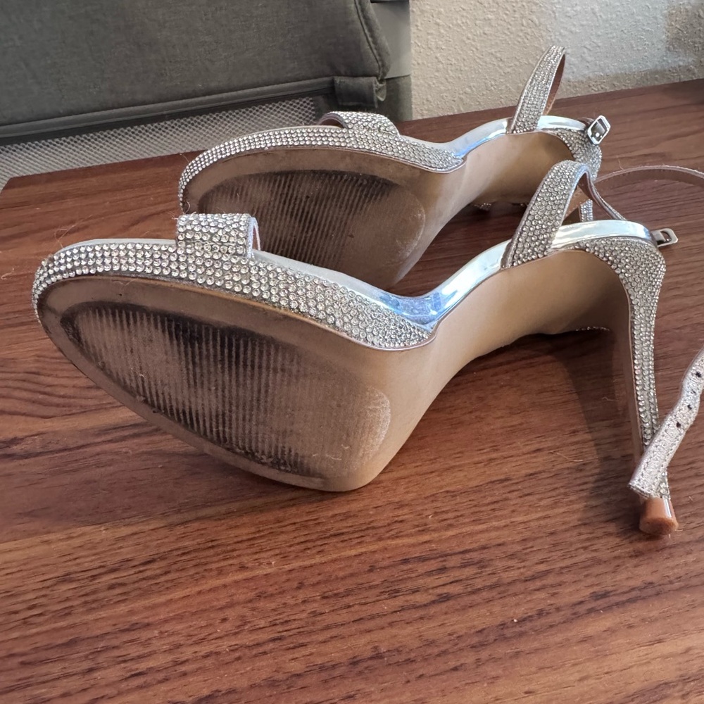 Steve Madden Silver Rhinestone Heels - Picture 7 of 7